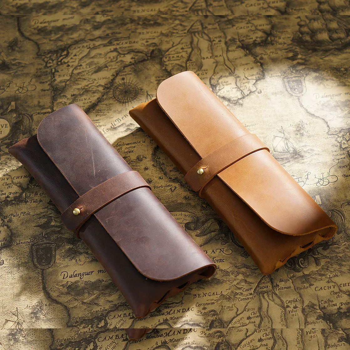 Custom Leather Pen Case Pencil Bag Pencil Case For Adults Men Boys Key Pouch Small Tool Pouch Jewelry Bag