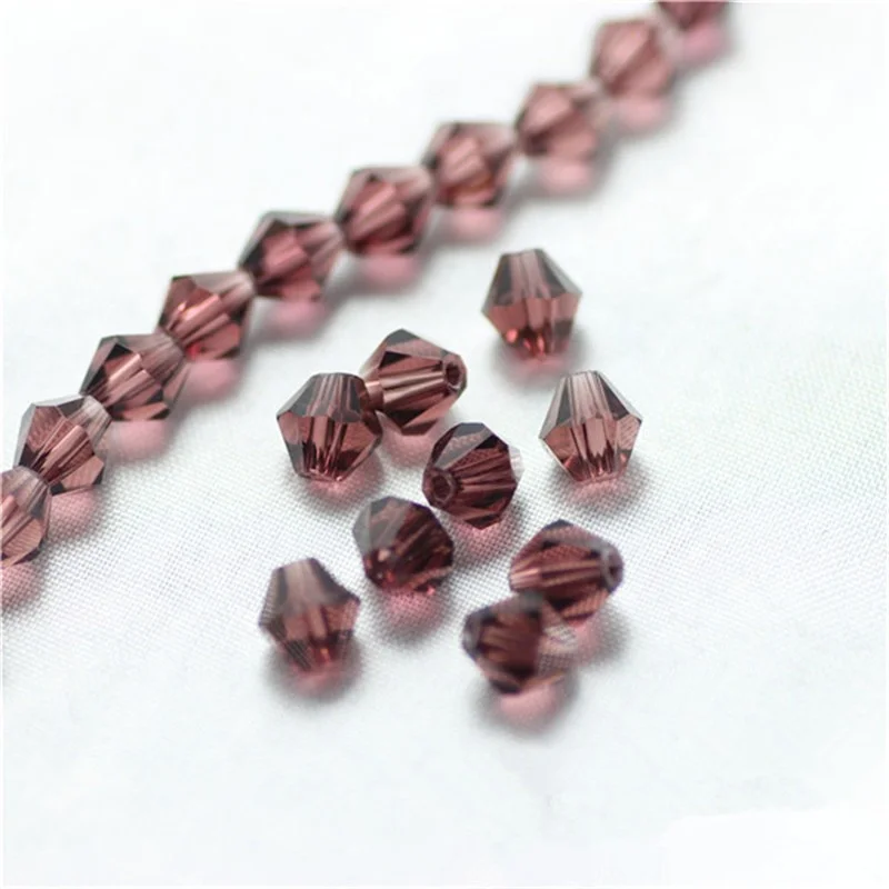 flat round lampwork glass Bicone Beads