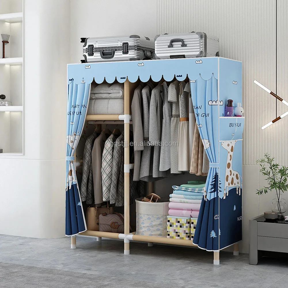 Modern European bedroom custom Wooden Foldable Bedroom Closet Wood Wardrobe Cabinets