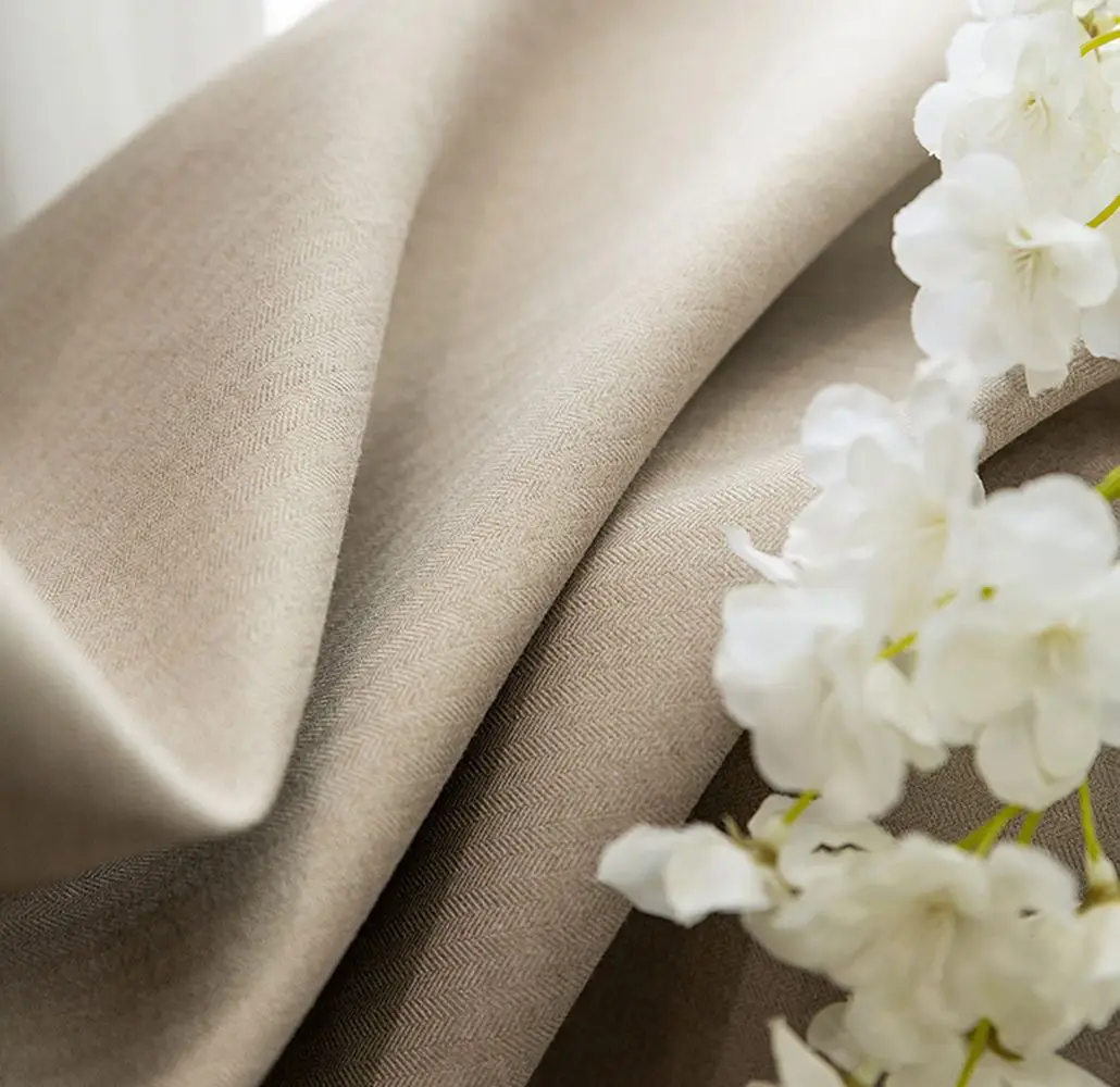 Factory supply latest Coat 100% blackout  decorate  linen fabric curtain