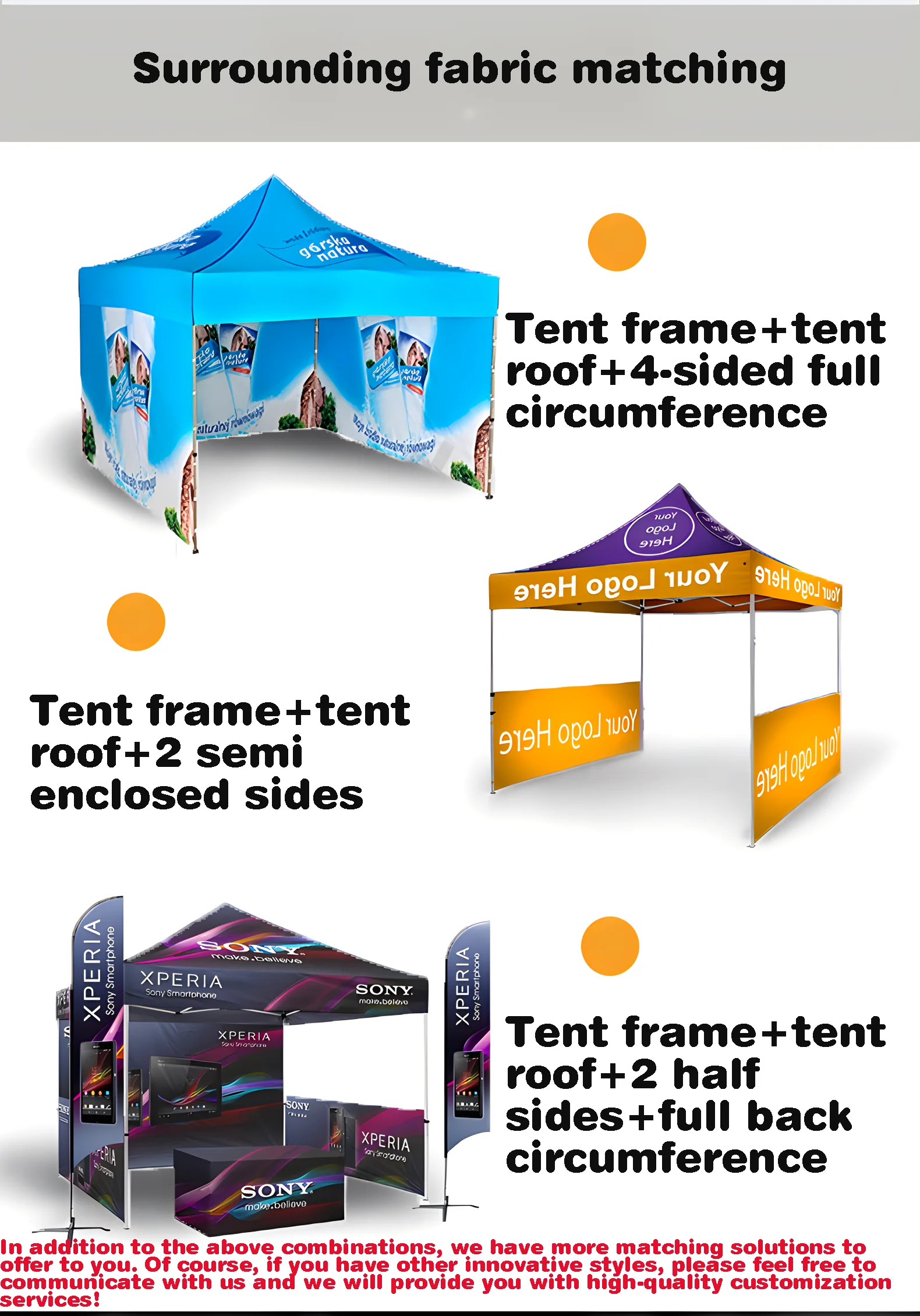 Wholesale 10ft Outdoor Advertising Tent Waterproof Four-Legged Folding Canopy with Print Ground Stall Umbrella Stall Canopy