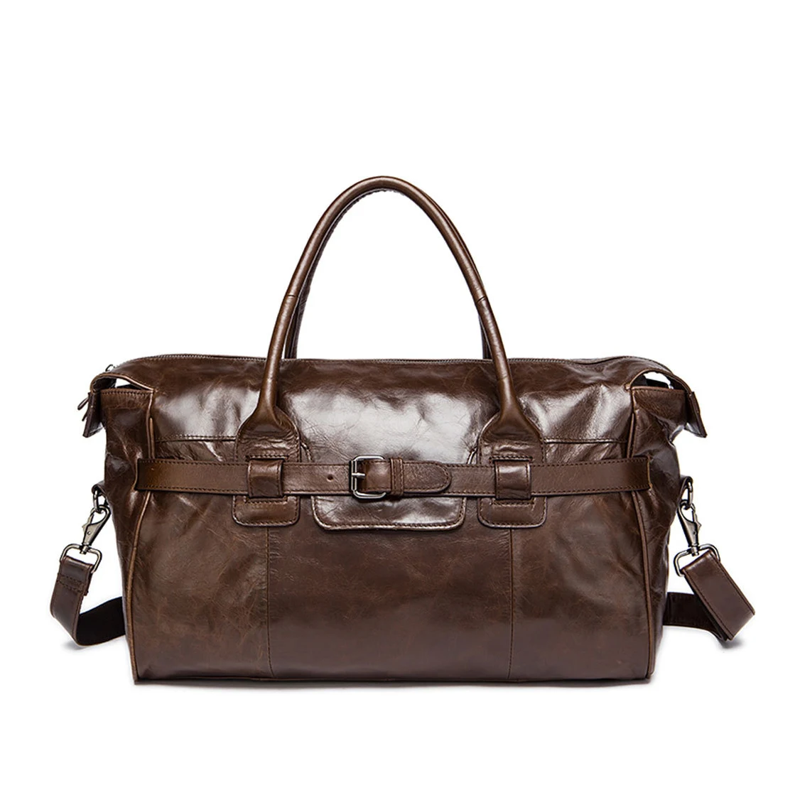 Classic Carry Lite Holdall Lightweight Luggage Carry on Bag Leather Duffle Bag