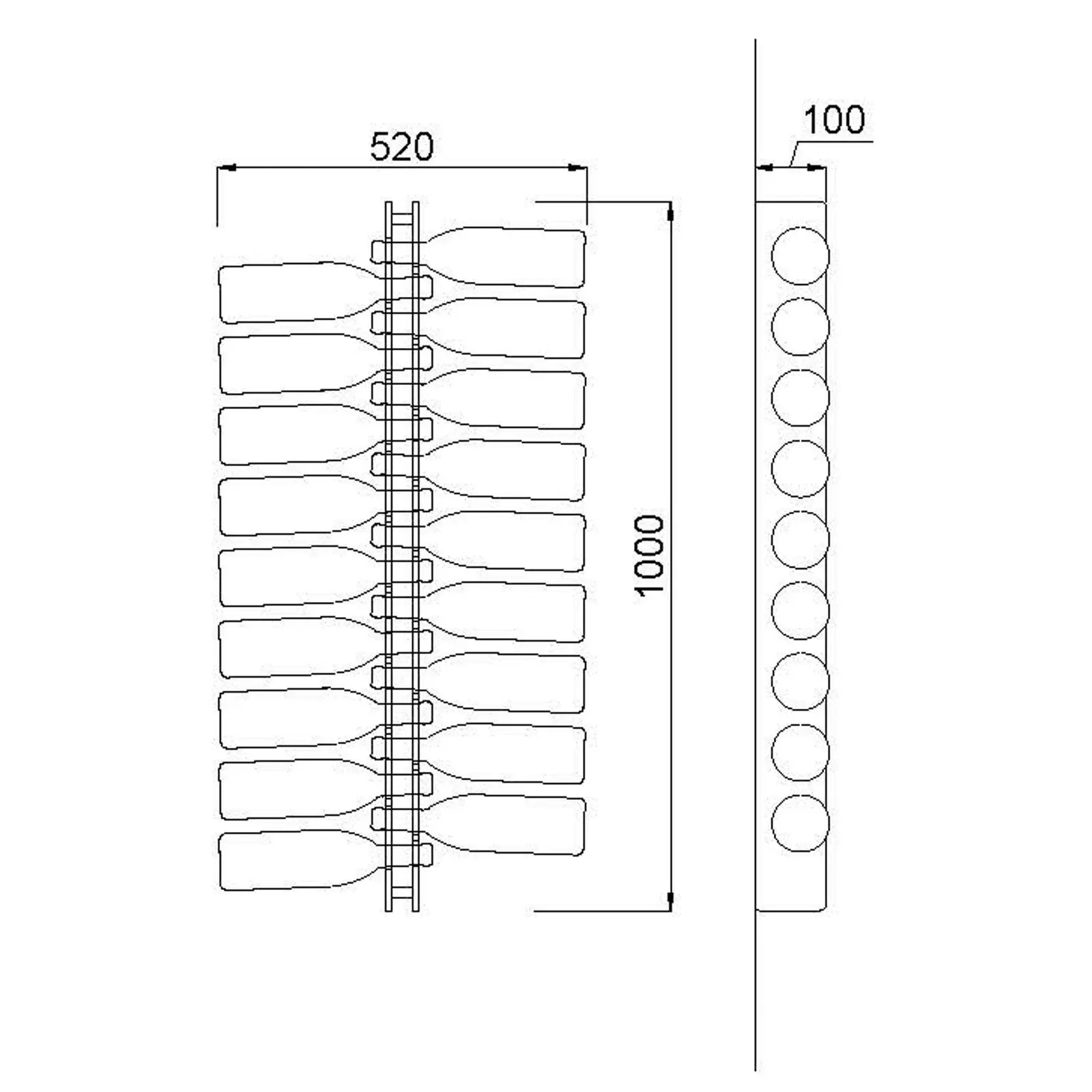 Wall Mounted Metal Black Wine Shelf Bottle Stand Bottle Holder China Factory Sale PMMA Plexiglass Wine Rack