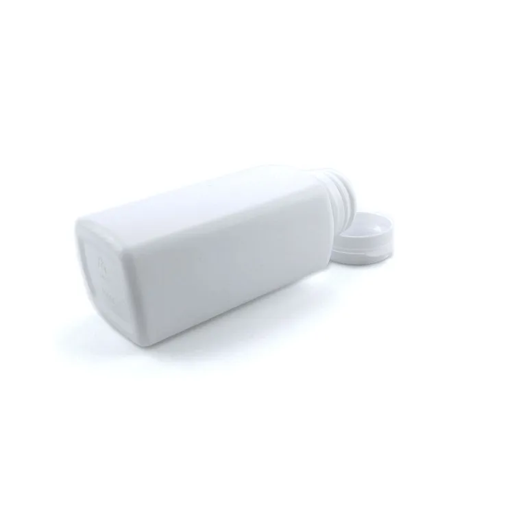 Cosmetic 500ml 1000ml Natural Hdpe Flat Shoulder Plastic Cylinder square Bottle with White Screw Caps