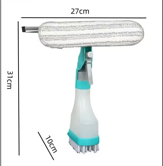 Multifunction Window Cleaner Tool Kit with Spray Bottle, Squeegee, and Microfiber Washer Head