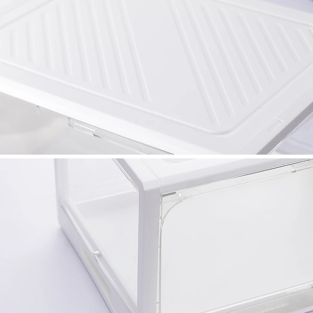 Clear Drop Front Stackable Shoe Magnets Sneaker Shoes Storage Drawer Box