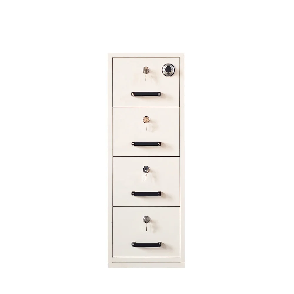 Four Drawer Metal Lateral File Cabinet Vertical 4 Drawer Fireproof File Cabinet Steel Filing Cabinet with Lock