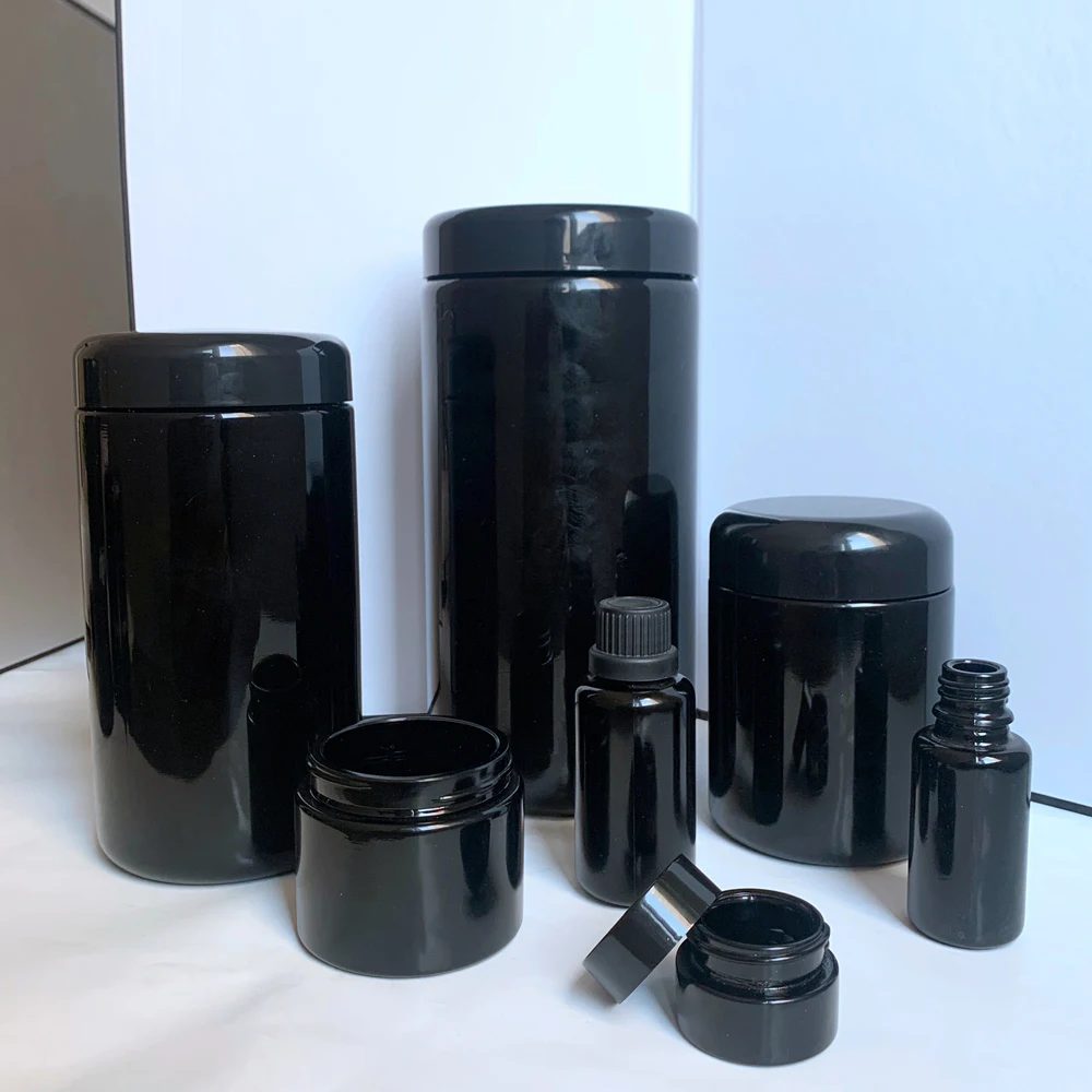 Wholesale Custom Round Airtight Glass UV Jars Uv Resistant Glass Jar with Bakelite Cap