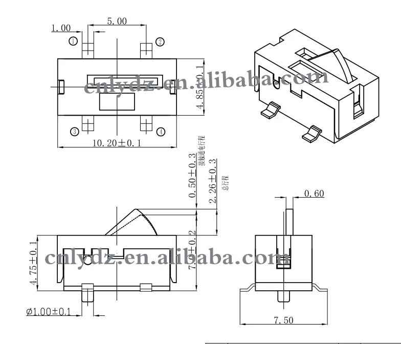 LEYE micro switch   4pin detector switch  SMT reset switch   rice cooker omron   LY-TS18
