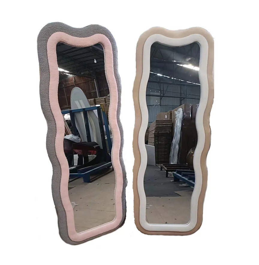 Pink Black White Green Wavy Mirror Full Length Big Length Floor Wall Standing Wave Mirror