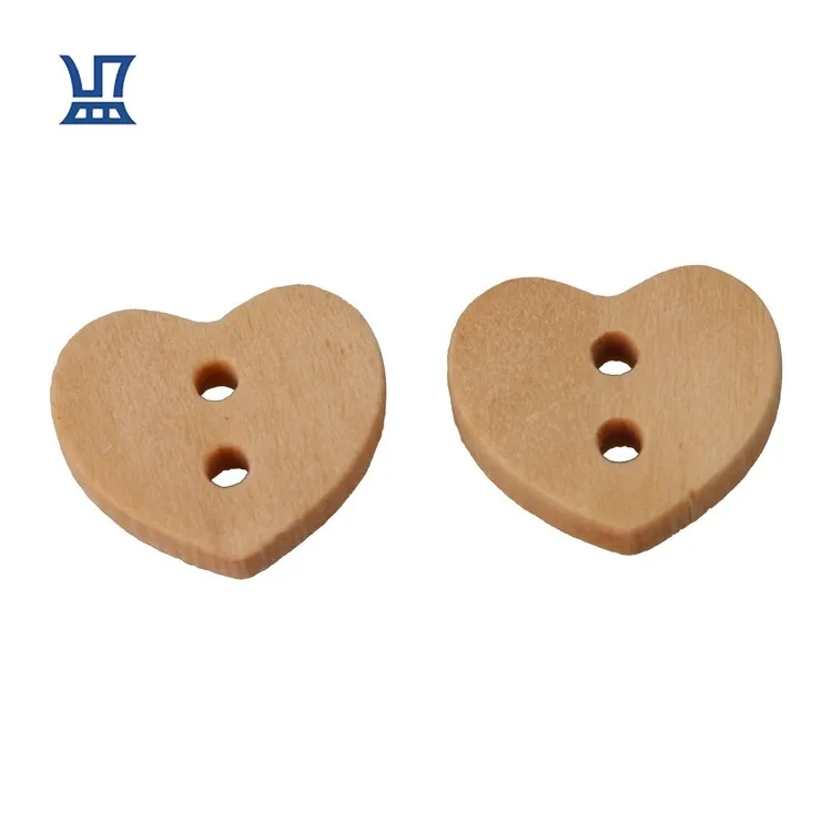 BQLZR Peach Heart Wooden Buttons Wooden Circles Wooden Heart Tags with Holes