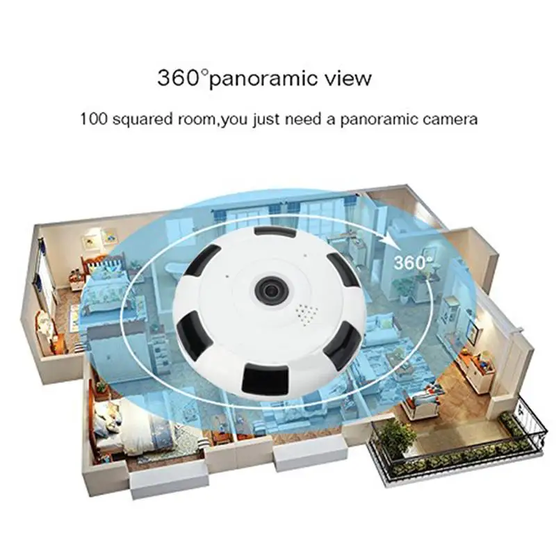 Fisheye Lens Motion Detection Camera Support Audio Home Security Wireless Ip Camera