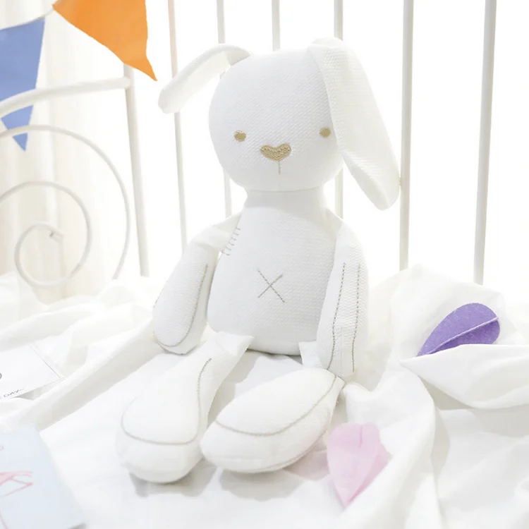 Cartoon stuffed Bunny animal toys Wholesale soft Long ears Plush Rabbit toy pretty gift Cute rabbit Plush doll for kids