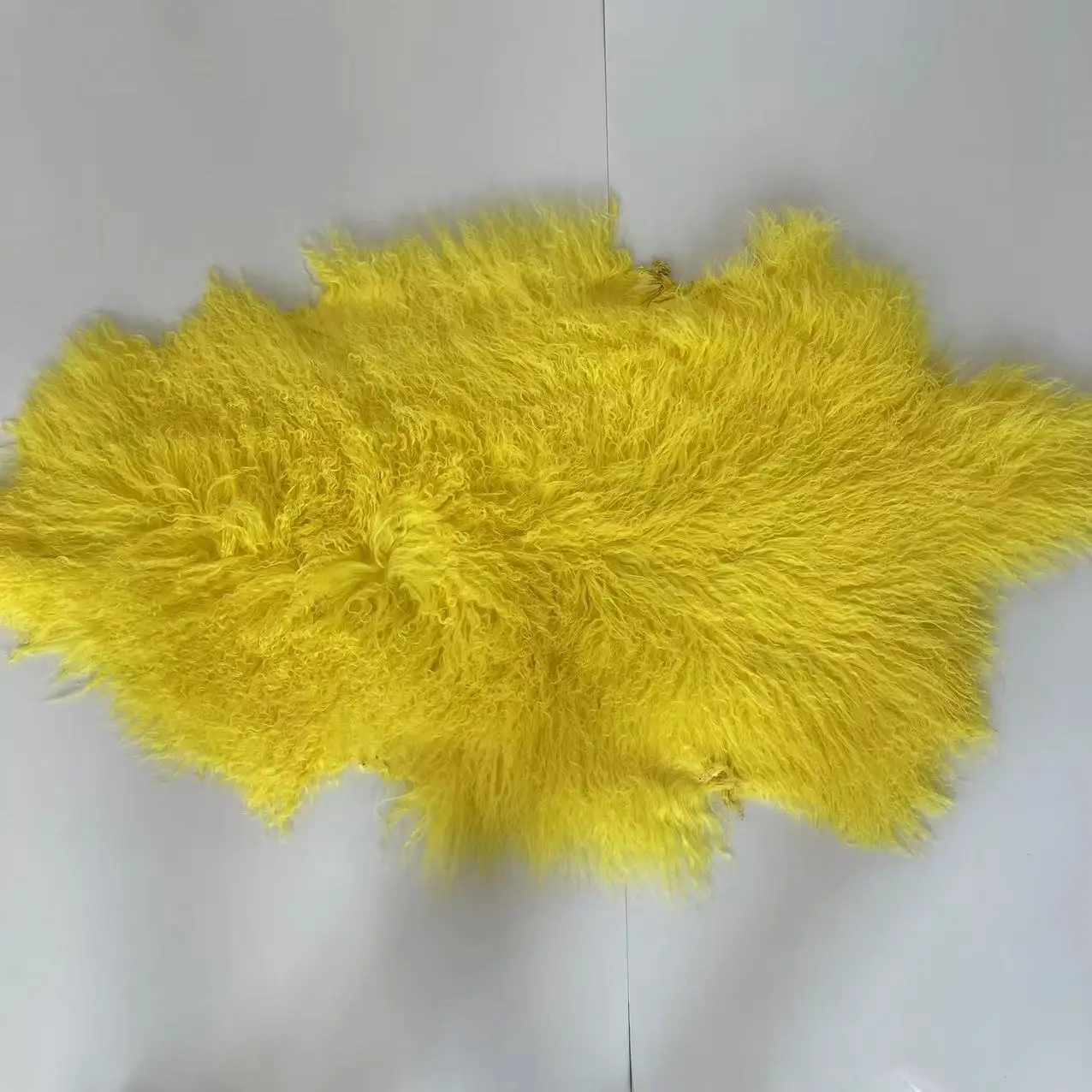 Long hair curly goat fur real Mongolian tanned sheep skin