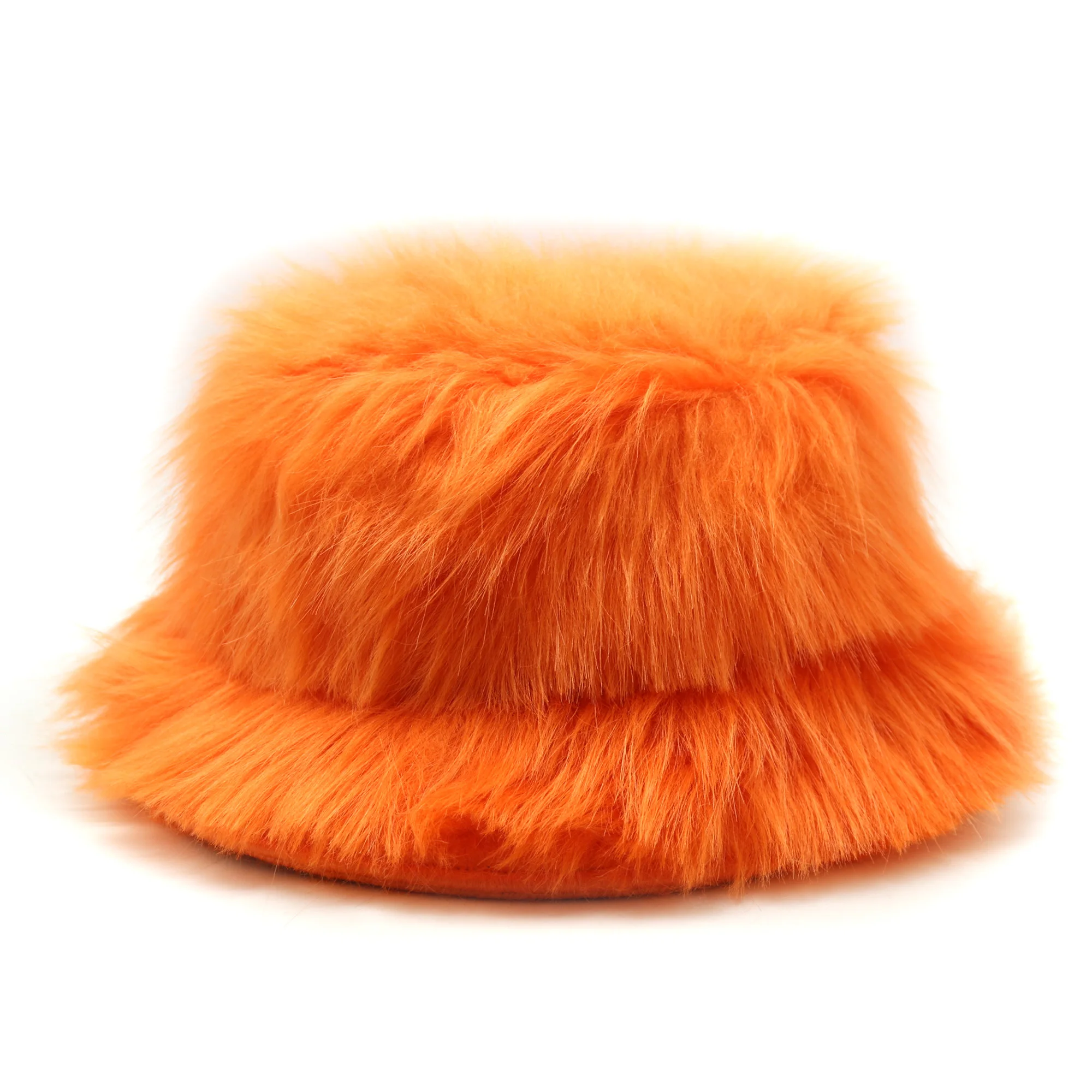 designer fox fur fisherman hats fluffy bucket hats with custom logo
