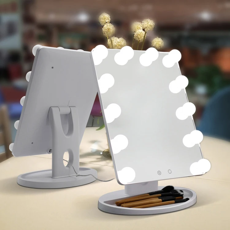 Голливудское Сенсорное зеркало для макияжа с регулируемой яркостью светодиодные лампы дизайн сенсорного управления 3 различных режима освещения