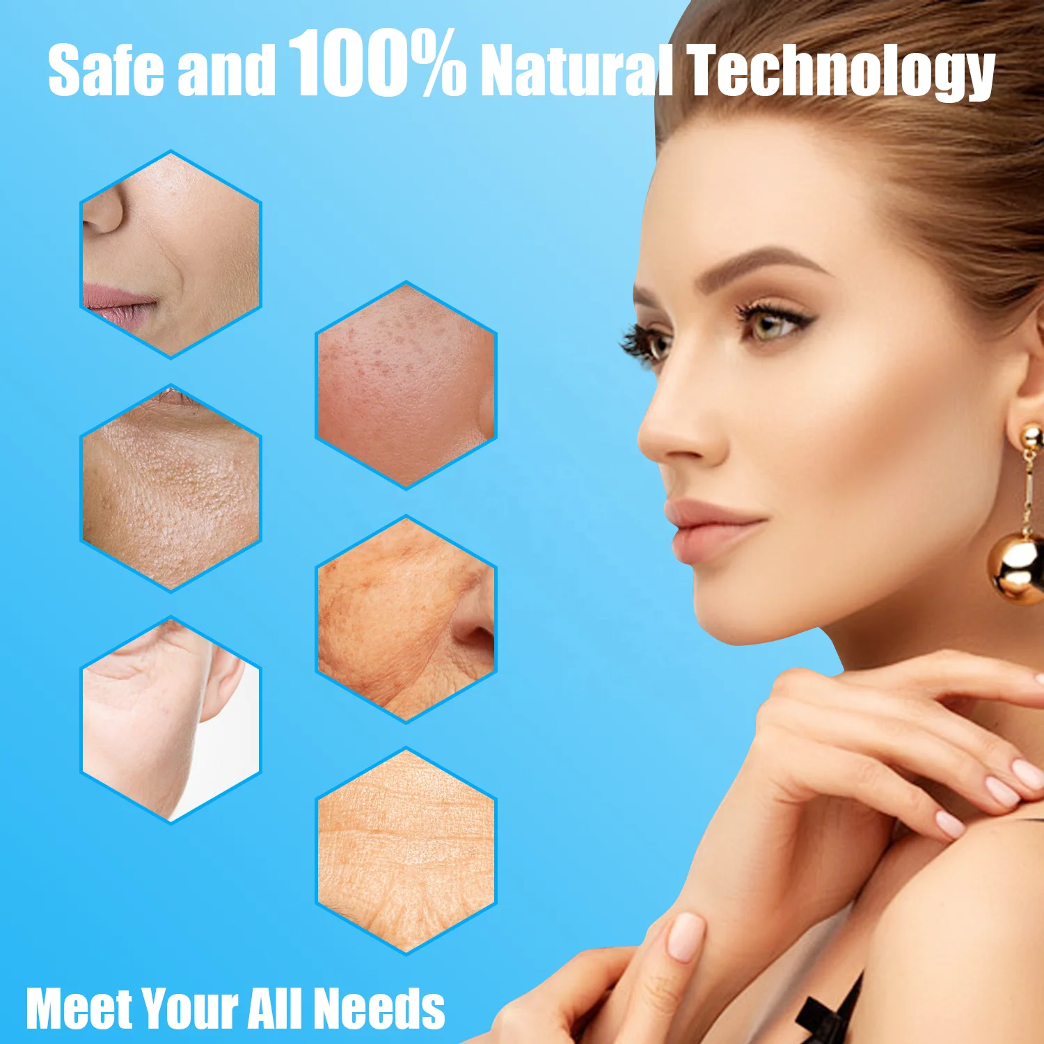 Portable Handheld High Frequency Facial Wand Anti-Aging Skin Tightening Machine Wrinkle Reducing Dark Circles Blemish