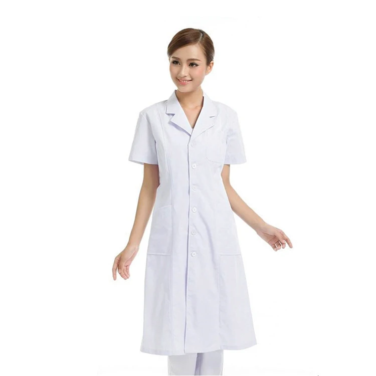 Custom white long sleeve 100% cotton unlined long gown coat clothing