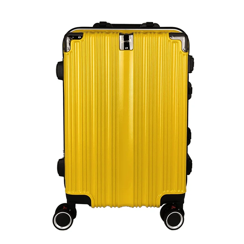 New Design Fashion Aluminum Frame Trolley Luggage With Metal Corner Protector 20/24/28 Inch Travel Hardside Suitcase
