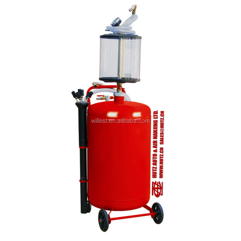 Air operated car engine oil changing extractor HUTZ 70 L pneumatic waste oil drainer tank OD70FAC03 mobile oil changer collector