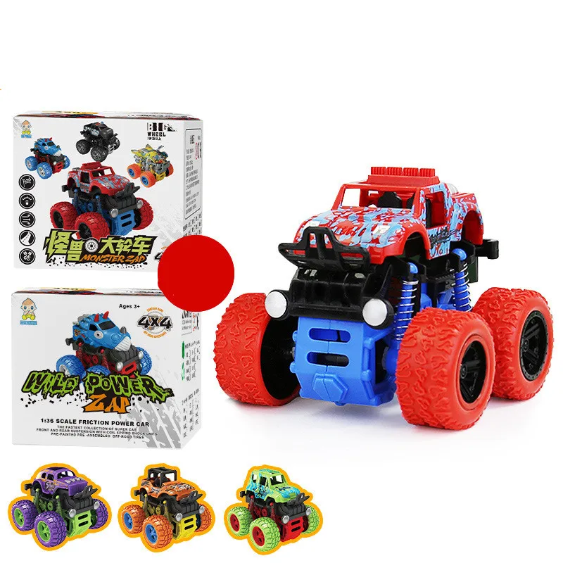 Инерционный четырехколесный привод внедорожник детский мини-монстр-Трак вращение на 360 градусов полноприводный прочный фрикционный трюковый автомобиль