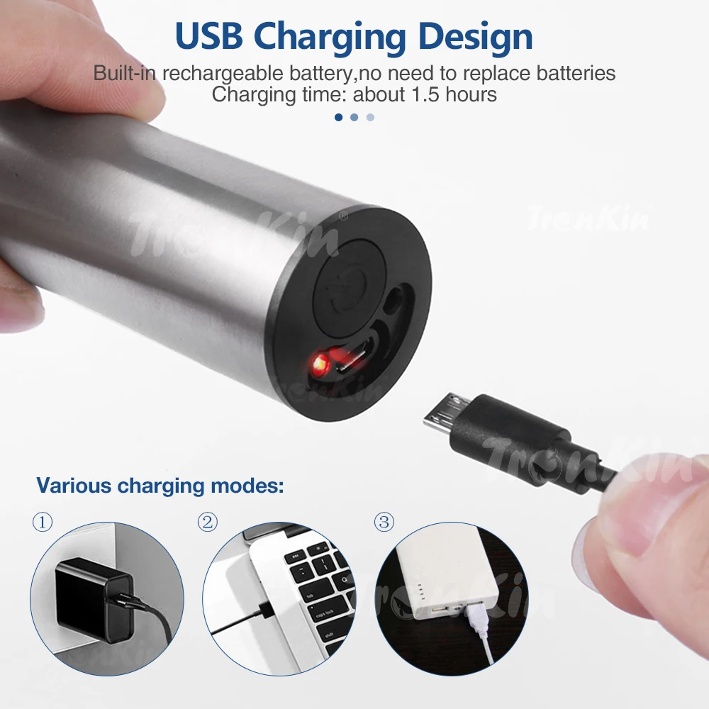 Stainless Steel USB Rechargeable Milk Foam Portable Coffee Mixer Frother