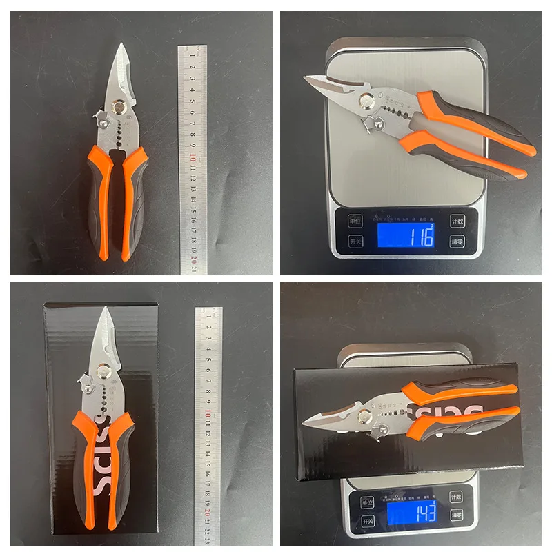 Factory wholesale pliers Yellow and orange 7-inch multifunctional electrical wire strippers