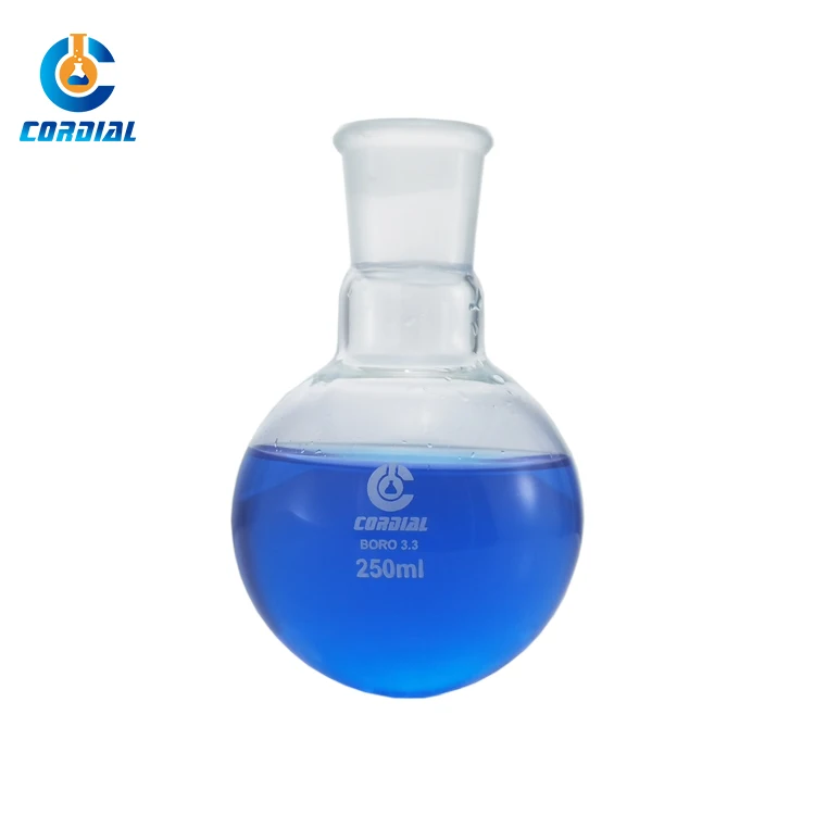 100ml 150ml 250ml 500ml Clear Glass Round Bottom Flask For Lab Use boiling flask