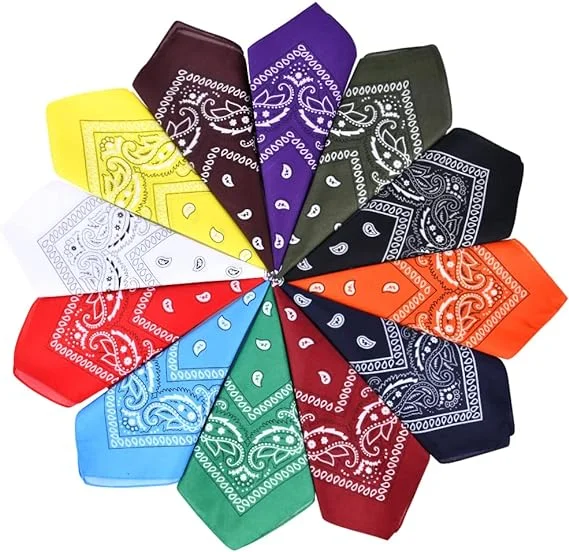 Headscarf Multifunctional custom head bandana headband 100% square cotton bandanas in stock