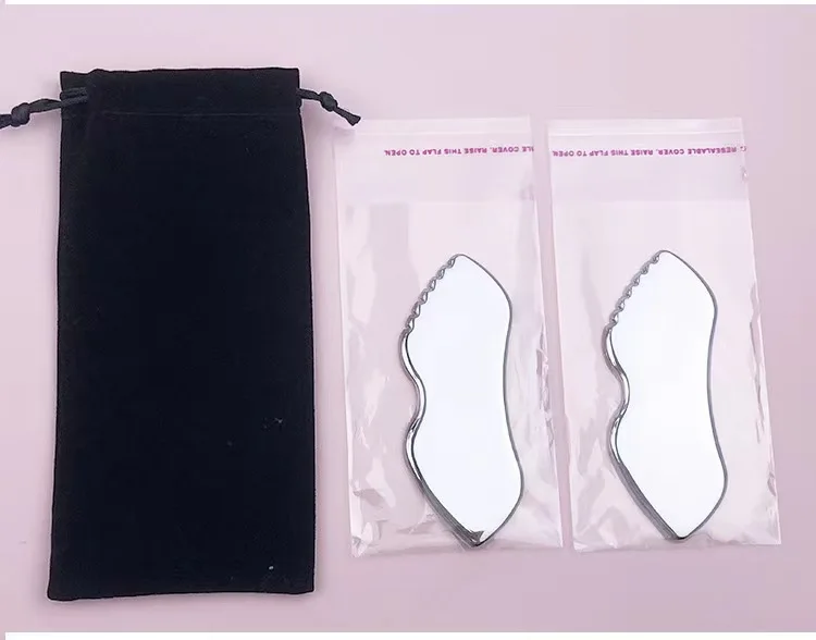 Hot Sell Stainless Steel Gua Sha Plate with Teeth for Facial Beauty