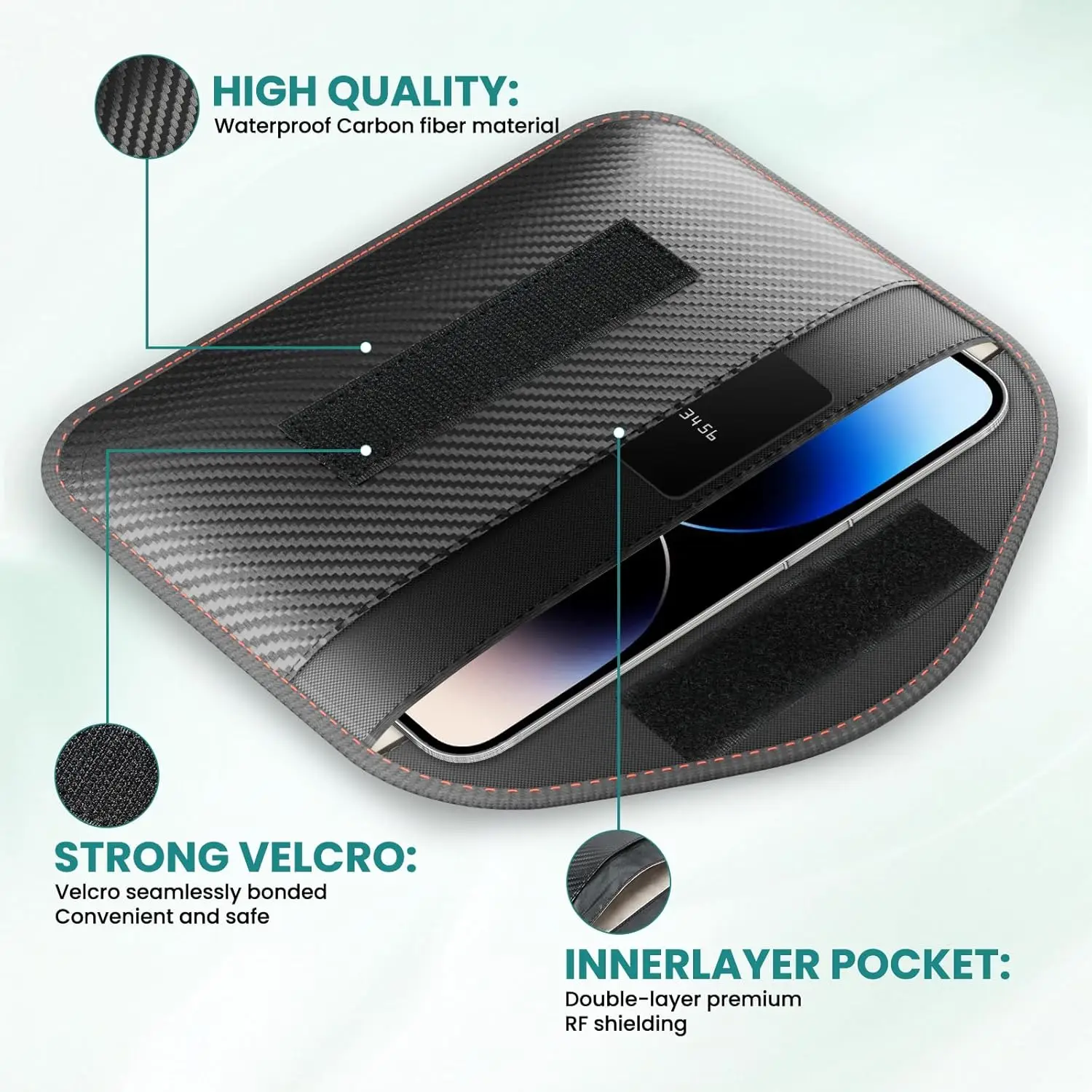 Fireproof Waterproof Fabric Key Signal Blocker Case Car Key Signal Blocker Rfid Signal Blocking Bag Key Protector