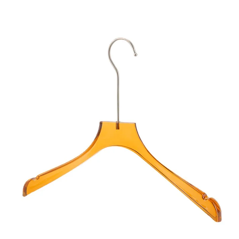 Custom Logo Clothing Store clear Hanger Acrylic Transparent Crystal Hanger Anti Slip Traceless clear Plastic Hanger