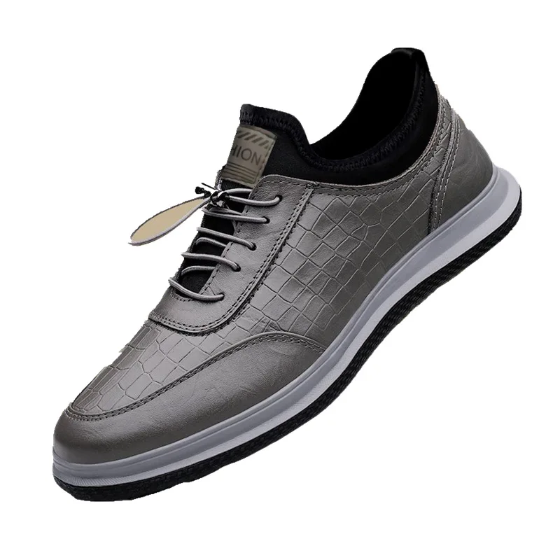Comfortable Soft Leather Peas Shoes Men Casual Genuine Leather Driving Mens Shoes