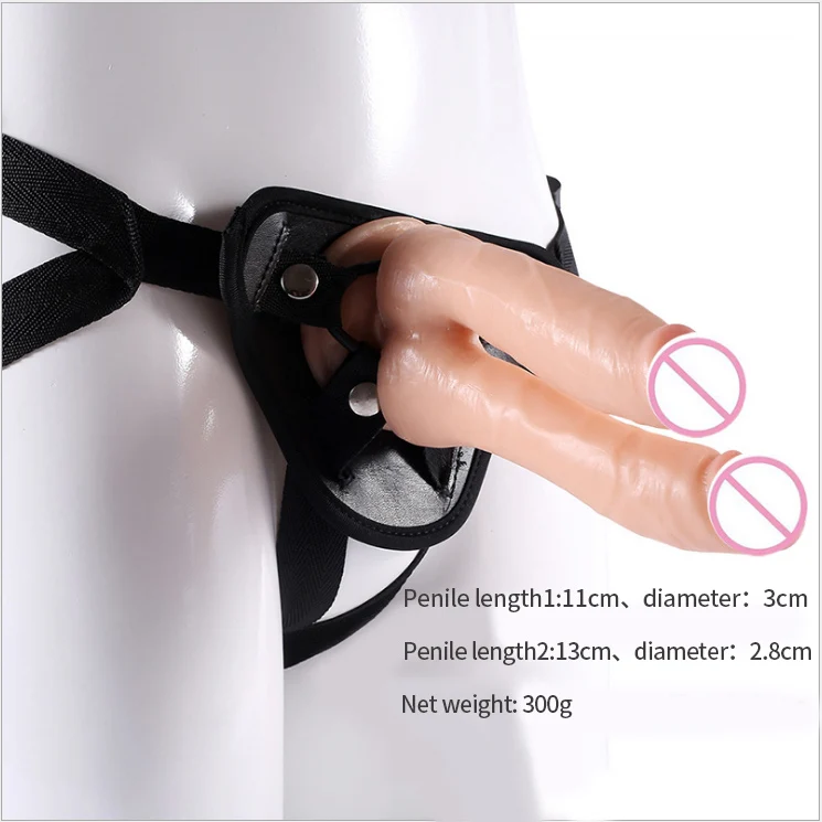 Body Safe Wearable Penis Double-Headed Gay Anal Plug Real Penis Sex Toys Female Masturbation Simulation PVC Double Dildo