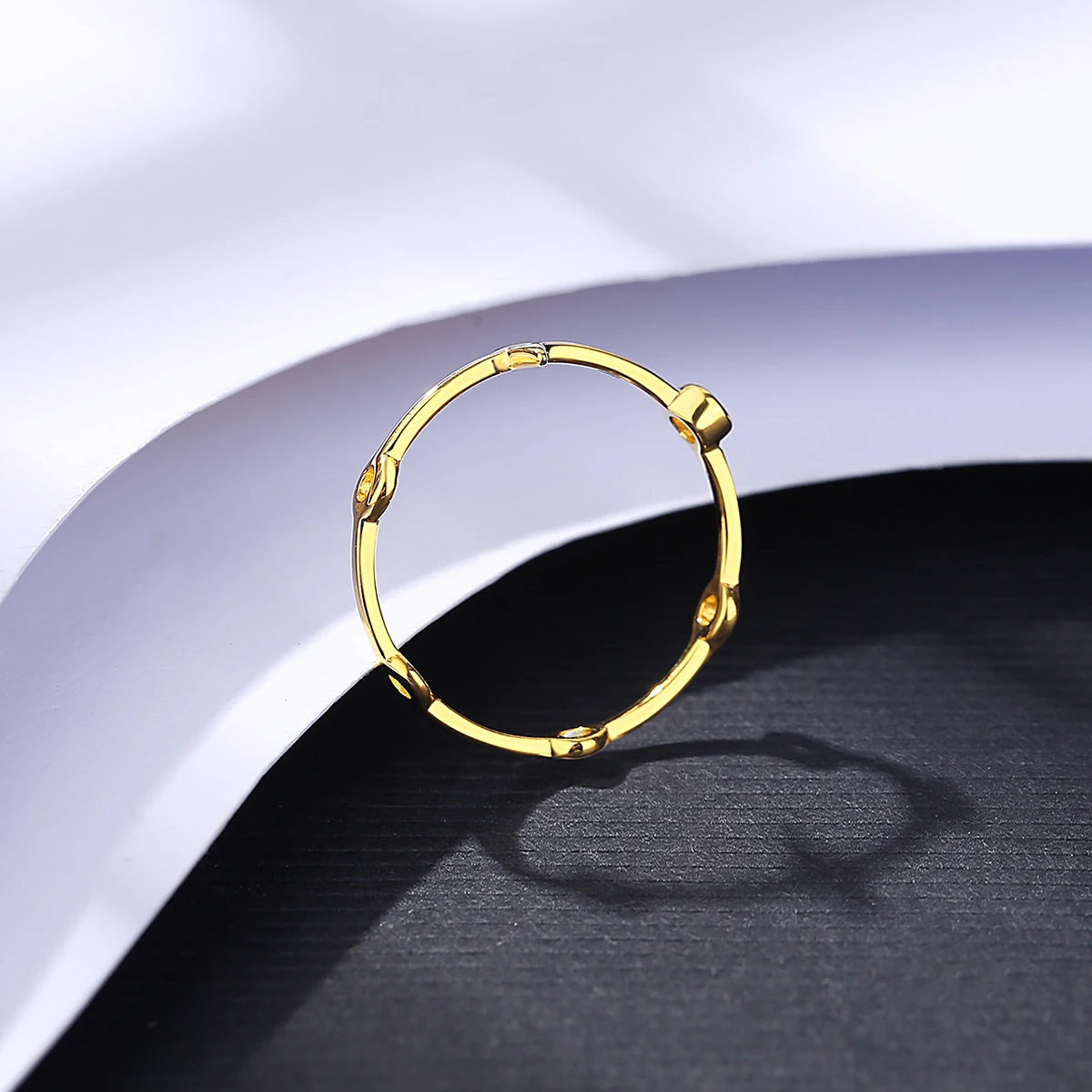 CZCITY Lady Star 18K Silver 925 Jewelry Wedding Cubic Zirconia Pave Trendy S925 Diamond Thin Gold Ring