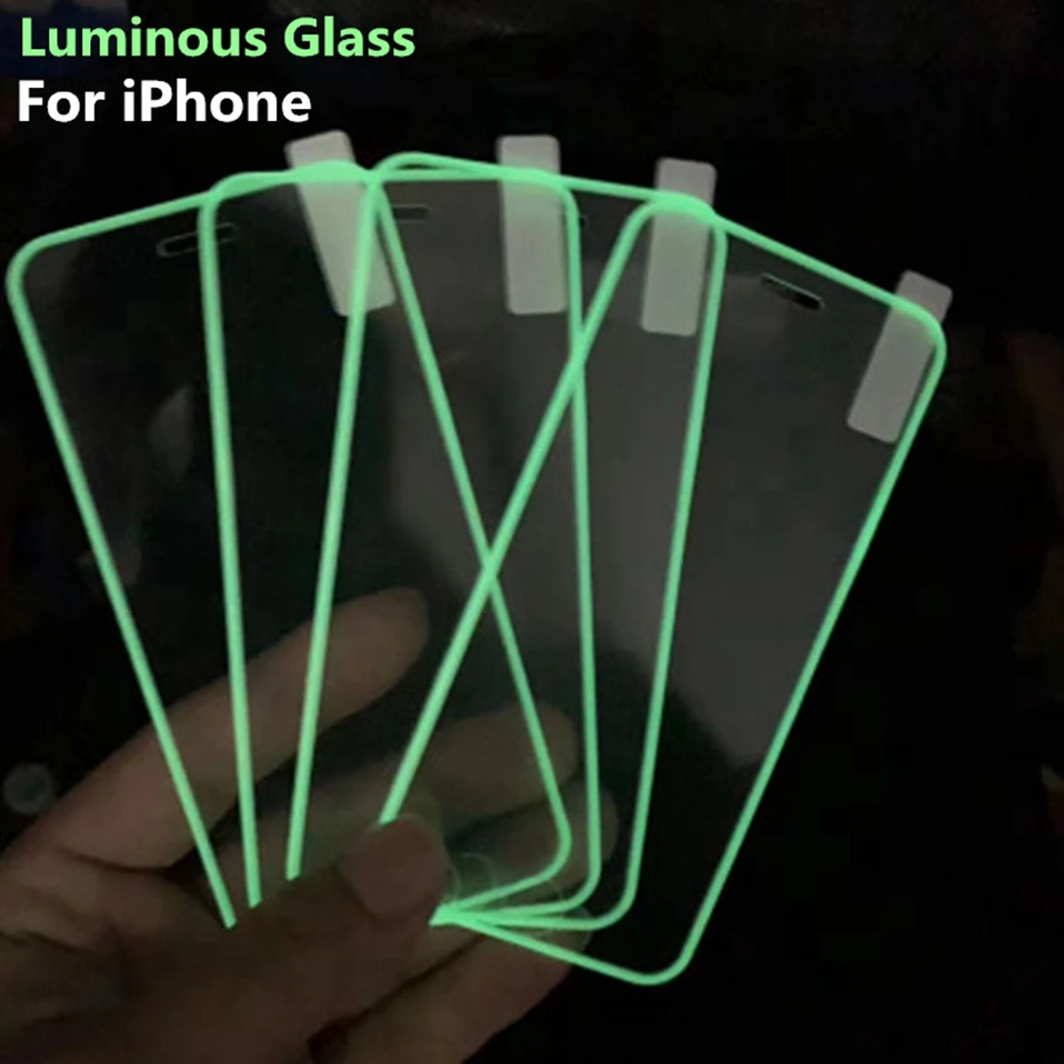 Durable iPhone X XS 13 12 11 Pro Max XR Screen Protector Luminous Protective Glass for iPhone SE 6S 7 8 Plus