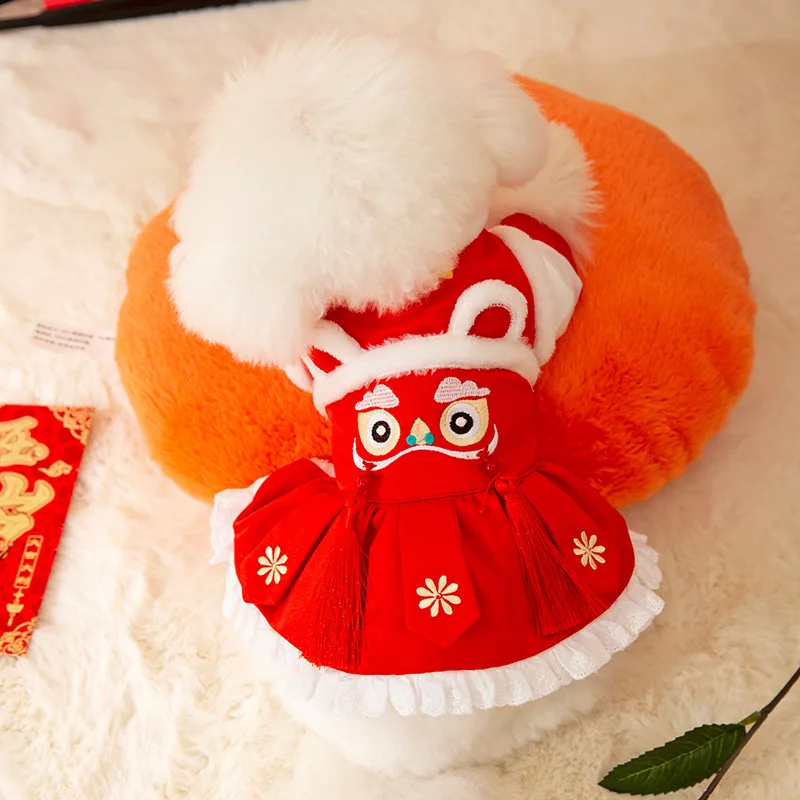 Новогоднее платье товары для домашних животных костюм кошек и собак одежда осени зимы плюшевых игрушек теплое пальто с подкладкой щенков