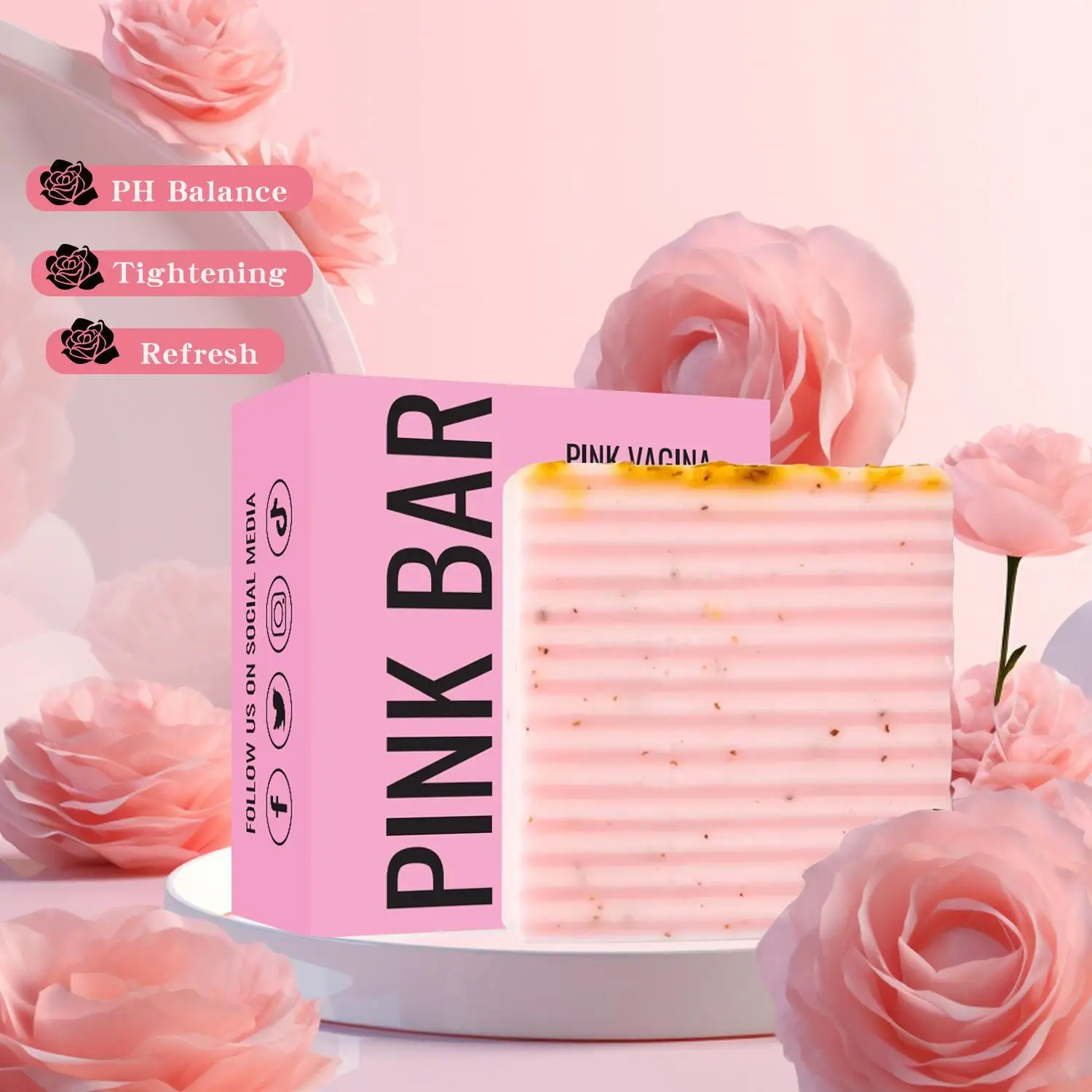 All Natural Handmade Yoni Rose Soap Bars Yoni PH Balanced Cleansing Feminine Wash Soap for Women Soap Bar Yoni Wash Away Odor