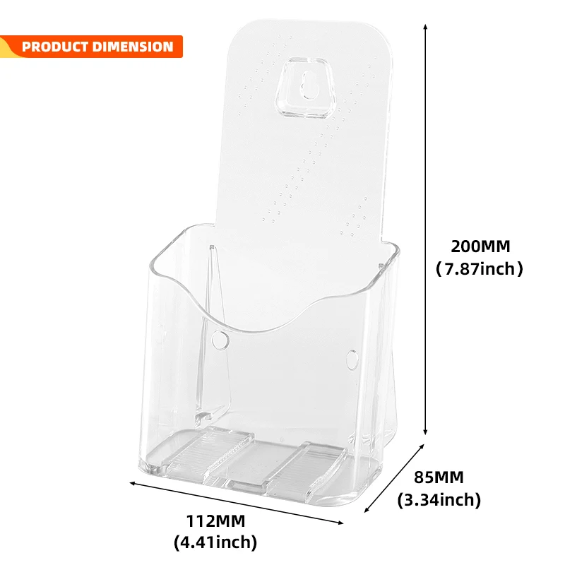 Acrylic Brochure Holder Slant Back Design, Clear Display Stand, Plastic Table Stand Sign Holder,Pamphlet Holder Flyer Holder