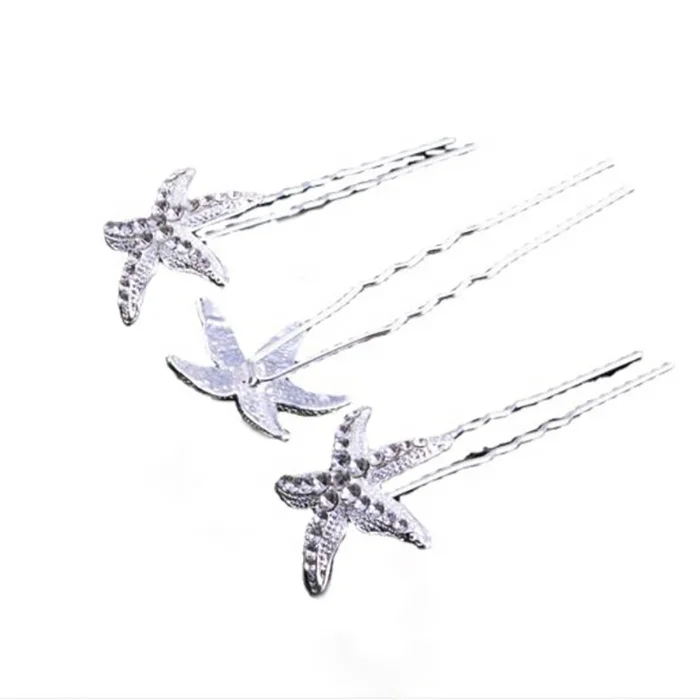 Korea bride U-clip, starfish rhinestone hair fork, ladies hair plug accessories wholesale