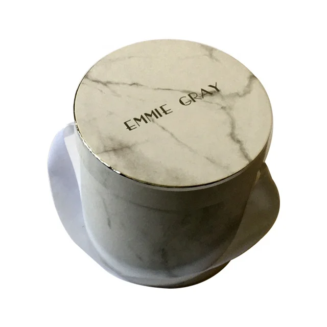 
Custom Marble Texture Printed Ribbon Handle Transparent Cardboard Round Gift Packaging Box 