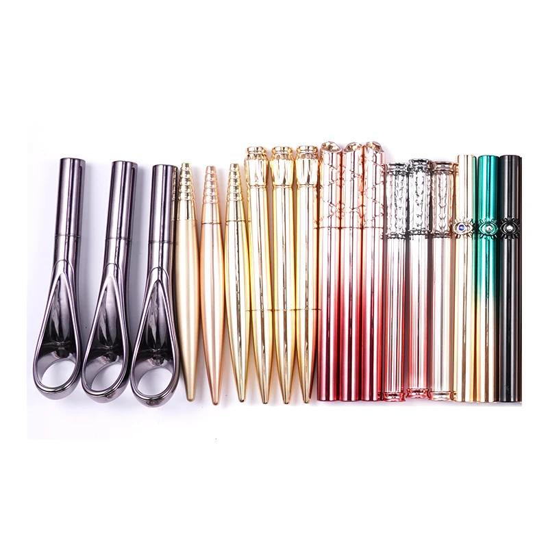 50pcs moq private label Custom logo liquid eyeliner pencil  glitter waterproof eyeliner pen black bulk eyelash sticker