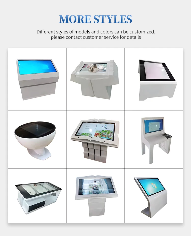 Exhibition Kiosk With Digital Screen Touch Screen Kiosk 55 Inches Horizontal Movable K Type Touch Inquiry Kiosk