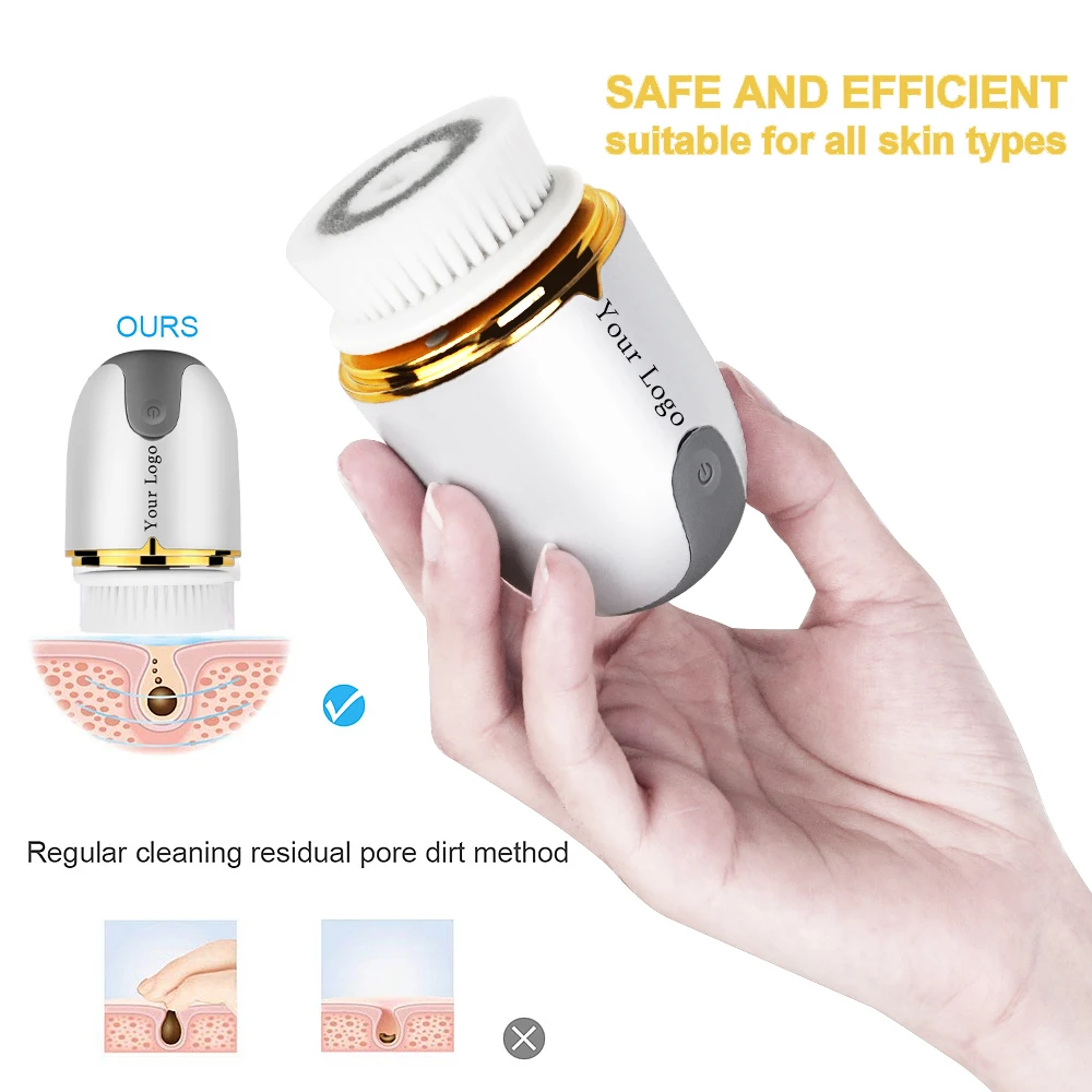 Hot Sale Private Label Portable Electric Ultrasonic Facial Cleansing Brush Facial Cleanser