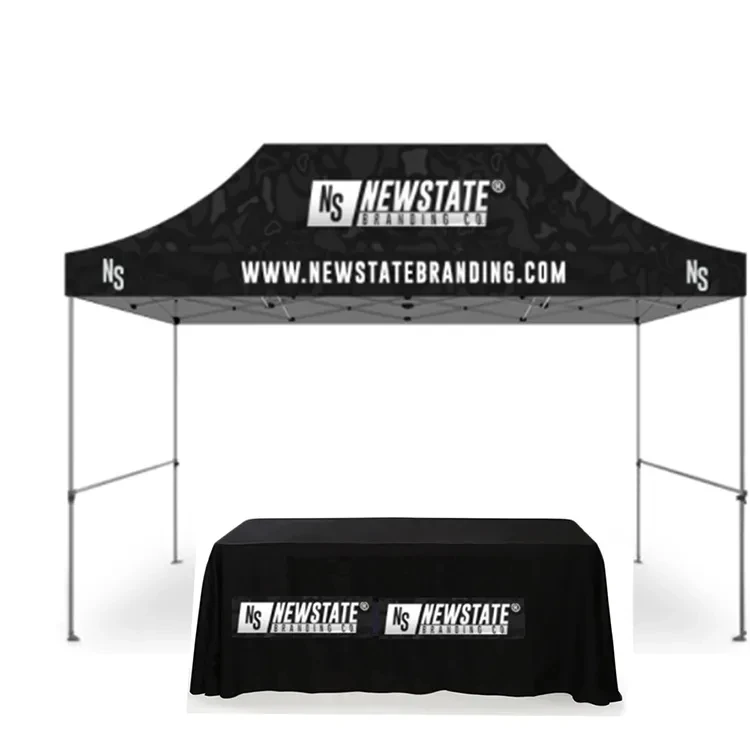 Customized 10*10FT Waterproof Logo Printing Canopy Tent Sport Events Full Back Side Wall 5m Bay Indoor Inflatable Trade Shows