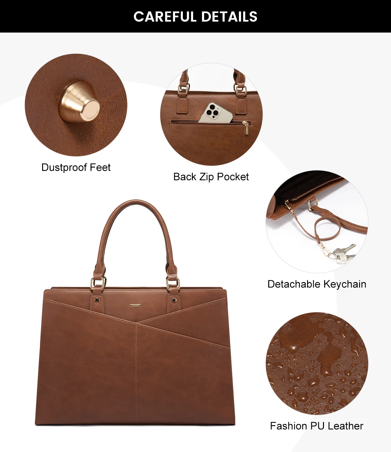 LOVEVOOK wholesale Large Bags 2pc Tote Bag Multi Use work shoulder laptop Tote handbags with compartments For Ladies and girls