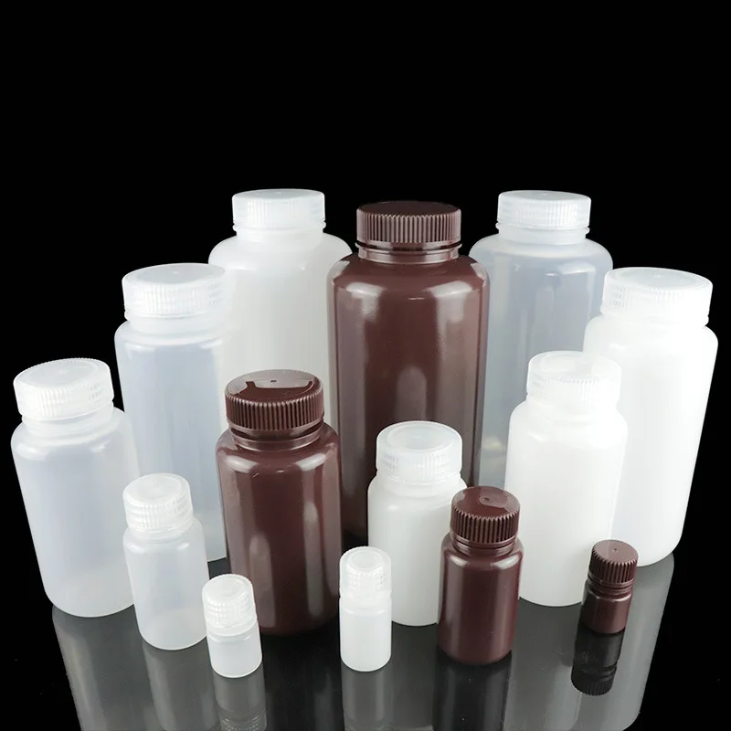 Cotaus 15ml 125ml 250ml 500ml 1000ml HDPE Plastic Wide Mouth Laboratory Chemical Bottles for Reagents