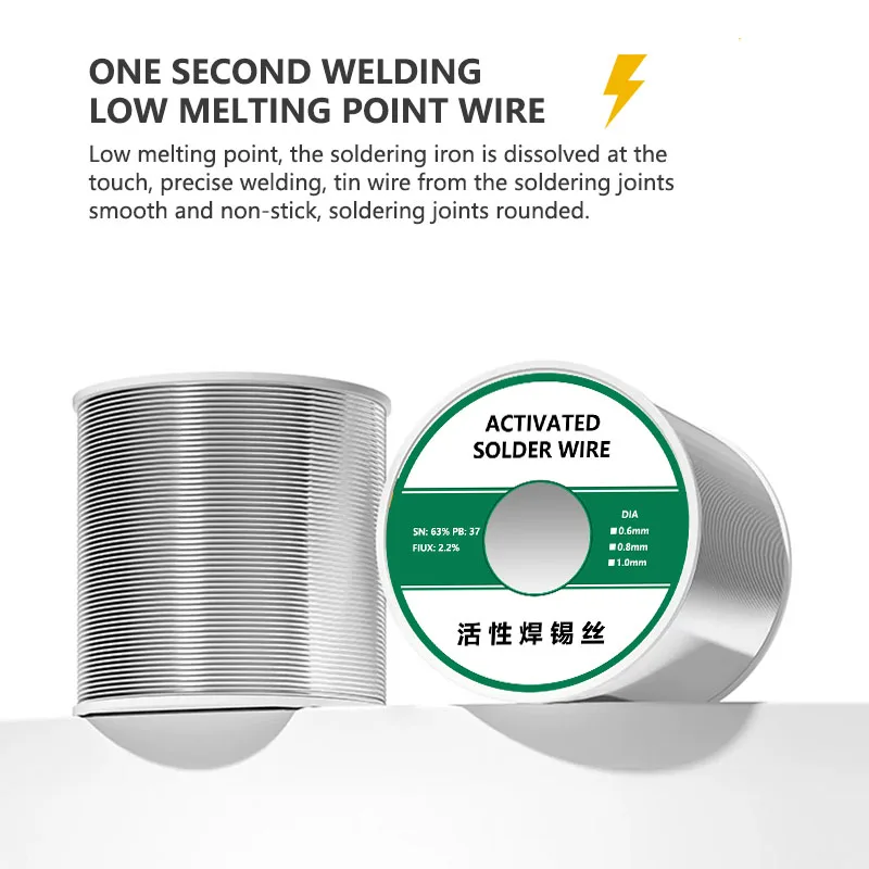 Tin Wire Rosin Activated Core Wire 63/37 0.6mm 0.8mm 1.0mm Mobile Phone/electronics Repairing Support 1 Years / Sn63%pb37%