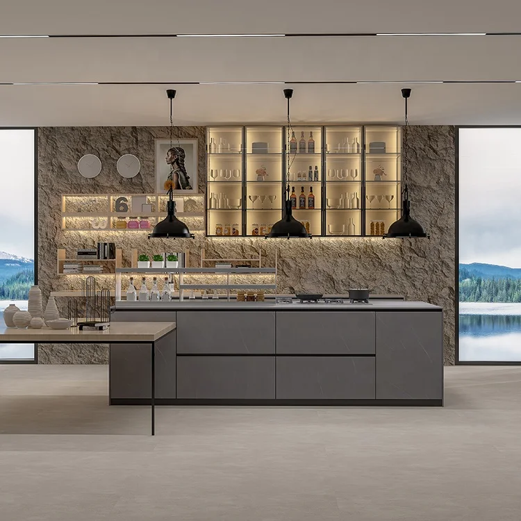 Hot selling kitchen furniture modern with door panel storage stainless steel kitchen cabinet