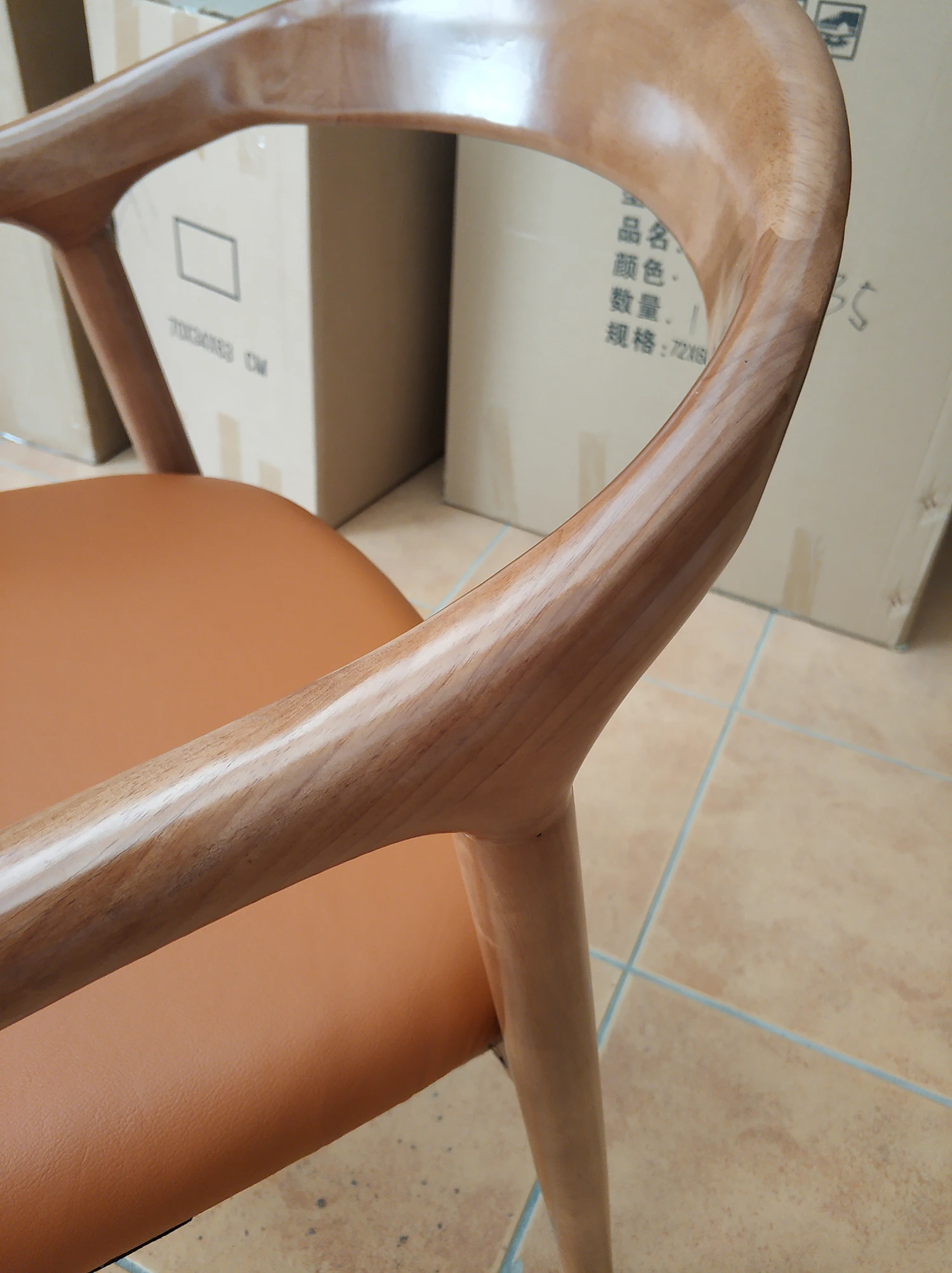 Best price high quality solid wood home furniture oak wood dining chair with fabric leather  seat chair